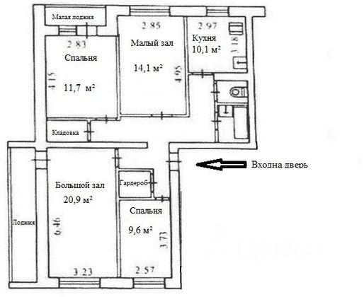 Продажа 3-комнатной квартиры 87,4 м², 5/9 этаж