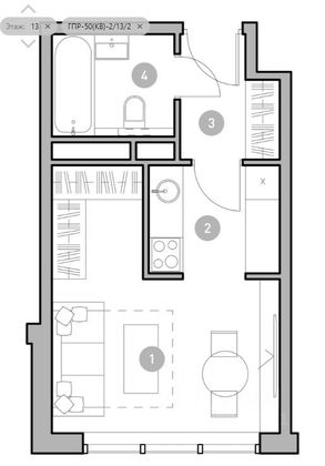 Продажа квартиры-студии 25,8 м², 13/28 этаж