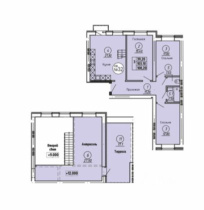 Продажа 4-комнатной квартиры 108 м², 4/4 этаж