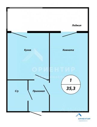 Продажа 1-комнатной квартиры 35,3 м², 2/3 этаж