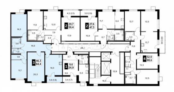 Продажа 3-комнатной квартиры 84,4 м², 18/25 этаж