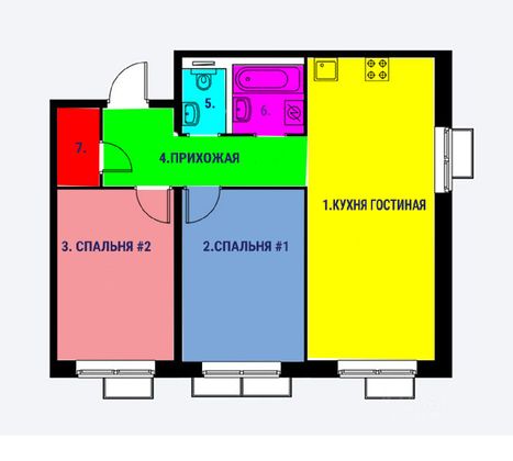 Продажа 2-комнатной квартиры 58,4 м², 6/25 этаж