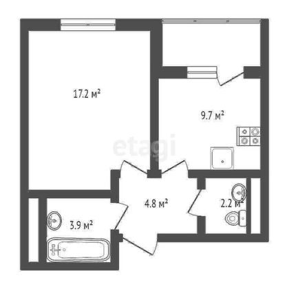 Продажа 1-комнатной квартиры 39,6 м², 7/18 этаж