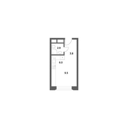 Продажа квартиры-студии 21,7 м², 15/22 этаж