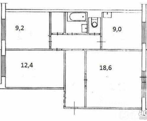 Продажа 3-комнатной квартиры 64,5 м², 1/10 этаж