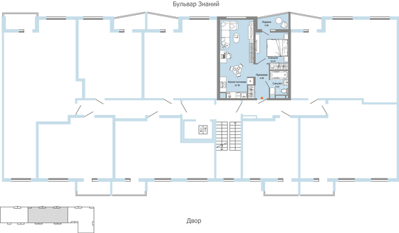 Продажа 2-комнатной квартиры 43 м², 9/9 этаж