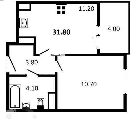Продажа 1-комнатной квартиры 32 м², 14/19 этаж