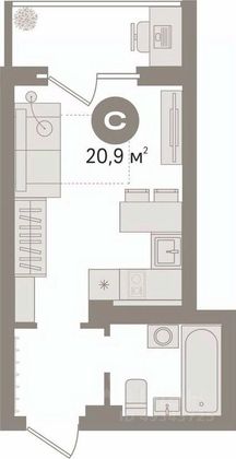 Продажа 1-комнатной квартиры 20,9 м², 9/14 этаж