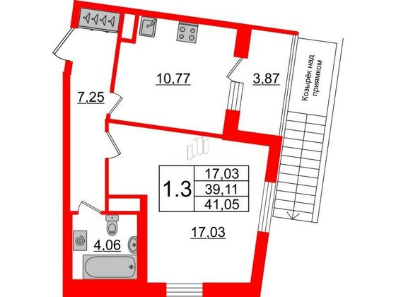 Продажа 1-комнатной квартиры 37,6 м², 1/5 этаж