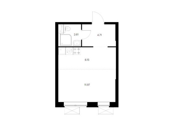 Продажа квартиры-студии 27,4 м², 3/33 этаж