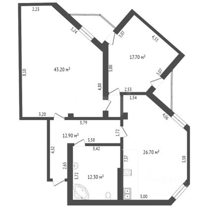 Продажа 2-комнатной квартиры 114,6 м², 2/10 этаж