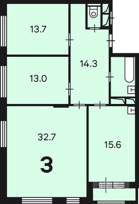 Продажа 3-комнатной квартиры 95 м², 3/16 этаж