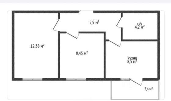 Продажа 2-комнатной квартиры 41,9 м², 2/5 этаж