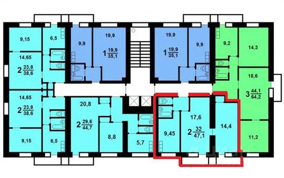 Продажа 2-комнатной квартиры 46,8 м², 10/14 этаж