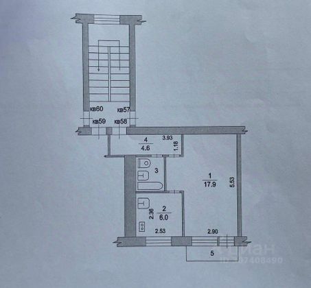 Продажа 1-комнатной квартиры 31,5 м², 4/5 этаж