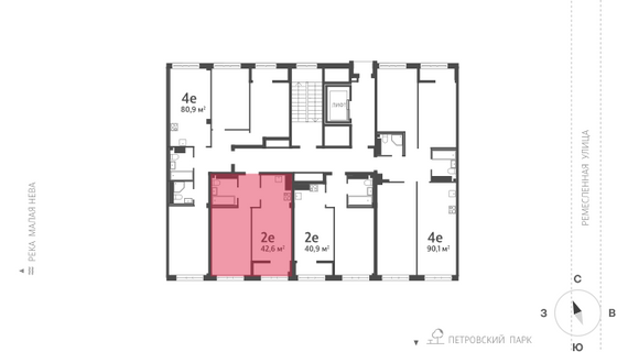 42,6 м², 1-комн. квартира, 7/8 этаж