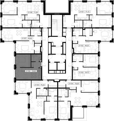 Продажа 1-комнатной квартиры 39,7 м², 11/15 этаж