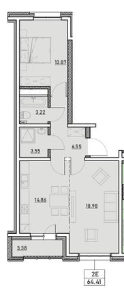 Продажа 2-комнатной квартиры 64,4 м², 9/13 этаж