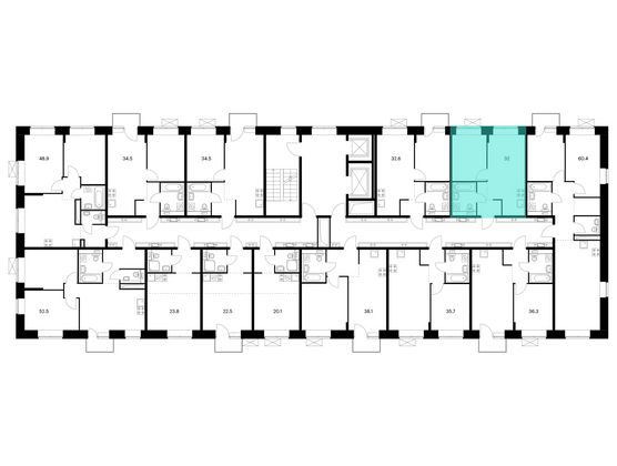 Продажа 1-комнатной квартиры 32 м², 8/10 этаж