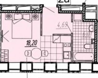 Продажа квартиры-студии 29 м², 2/7 этаж