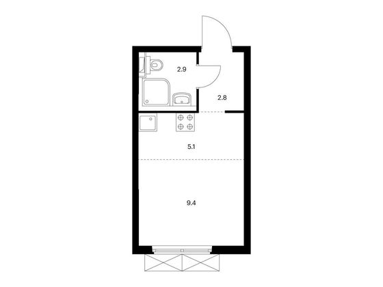 Продажа квартиры-студии 20,2 м², 24/25 этаж
