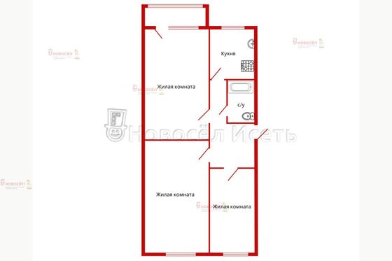 Продажа 3-комнатной квартиры 60 м², 2/5 этаж