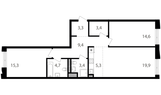 Продажа 2-комнатной квартиры 79,3 м², 16/18 этаж