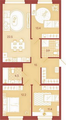 Продажа 3-комнатной квартиры 82,7 м², 3/18 этаж