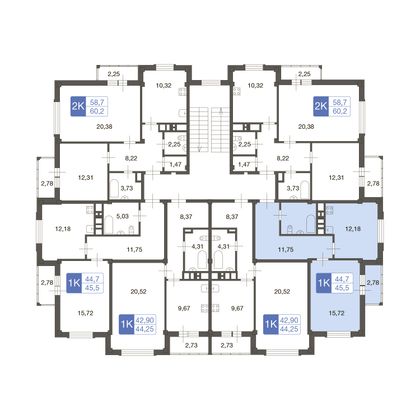 Продажа 1-комнатной квартиры 45,1 м², 2/3 этаж