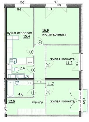 Продажа 3-комнатной квартиры 75,1 м², 6/19 этаж