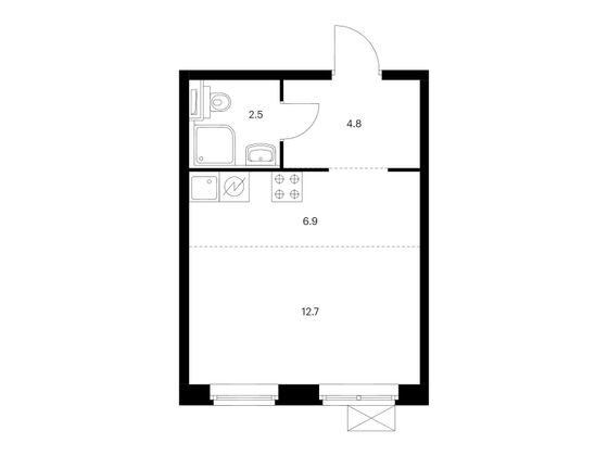 Продажа квартиры-студии 26,9 м², 11/25 этаж