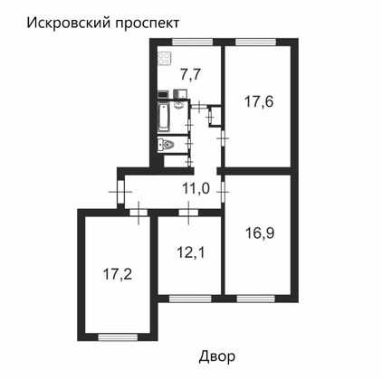 Продажа 3-комнатной квартиры 87 м², 1/9 этаж