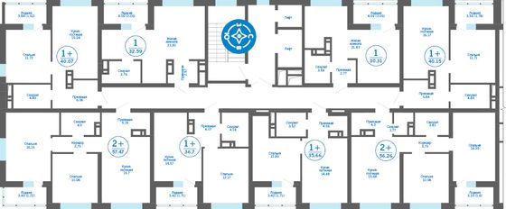 Продажа 2-комнатной квартиры 57,5 м², 3/18 этаж
