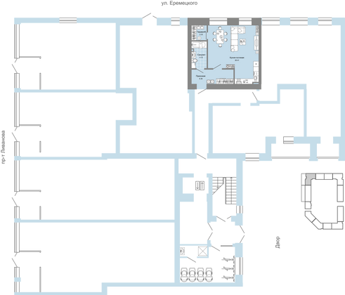 Продажа квартиры-студии 39 м², 1/9 этаж