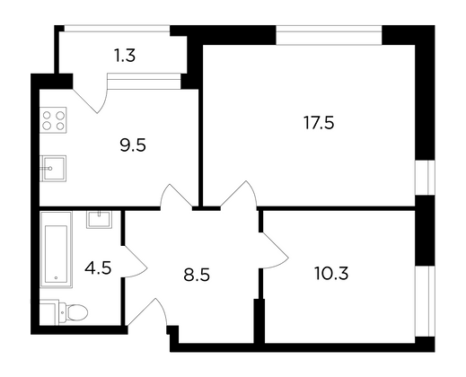 Продажа 2-комнатной квартиры 51,9 м², 1/22 этаж