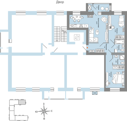 Продажа 3-комнатной квартиры 72 м², 4/8 этаж