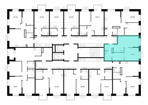 Продажа 1-комнатной квартиры 44 м², 8/10 этаж