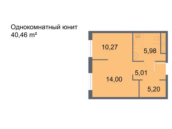 Продажа 1-комнатной квартиры 40,5 м², 20/24 этаж