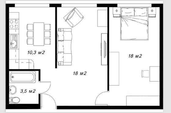 Продажа 1-комнатной квартиры 60 м², 3/5 этаж