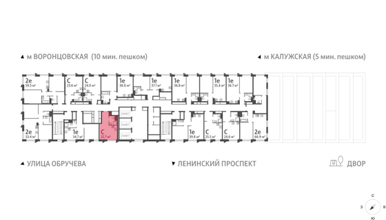 Продажа квартиры-студии 22,7 м², 34/58 этаж