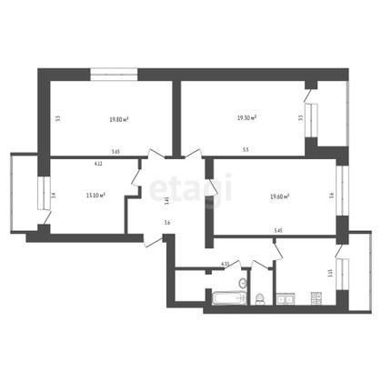 Продажа 4-комнатной квартиры 110 м², 5/5 этаж