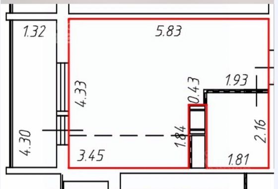 Продажа квартиры-студии 23,6 м², 12/17 этаж