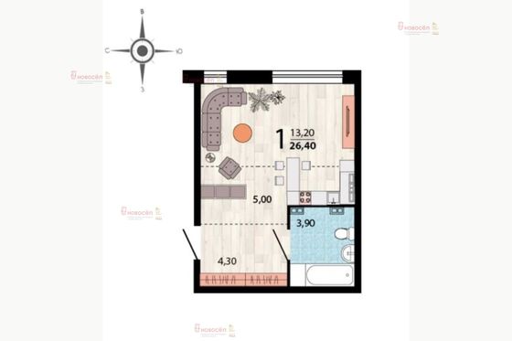 Продажа квартиры-студии 26,5 м², 3/26 этаж