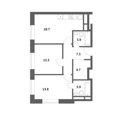 Продажа 2-комнатной квартиры 64,4 м², 10/19 этаж