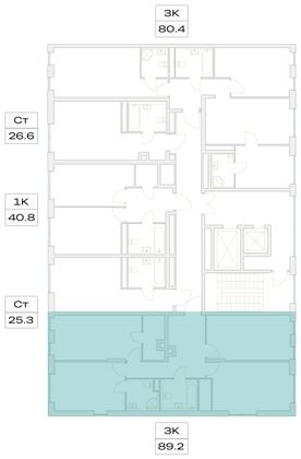 Продажа 3-комнатной квартиры 89,2 м², 8/23 этаж