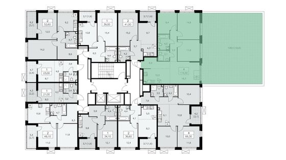 Продажа 4-комнатной квартиры 114,5 м², 2/15 этаж