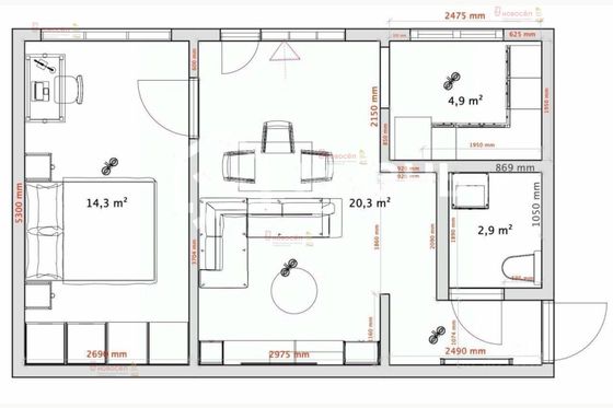 Продажа 2-комнатной квартиры 44 м², 5/5 этаж