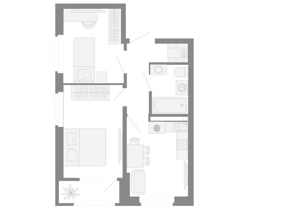 Продажа 2-комнатной квартиры 43,8 м², 18/26 этаж