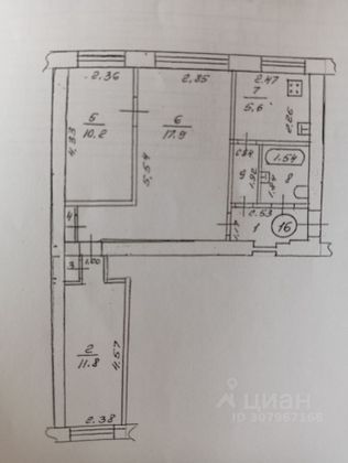 Продажа 3-комнатной квартиры 55 м², 1/4 этаж