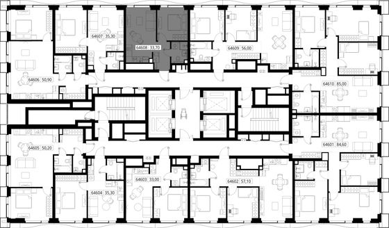 Продажа 1-комнатной квартиры 33,7 м², 46/48 этаж